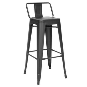 Tododescuento - Pack 4 Pisos Tolix Negro/ 66 Cm, Respaldo Bajo