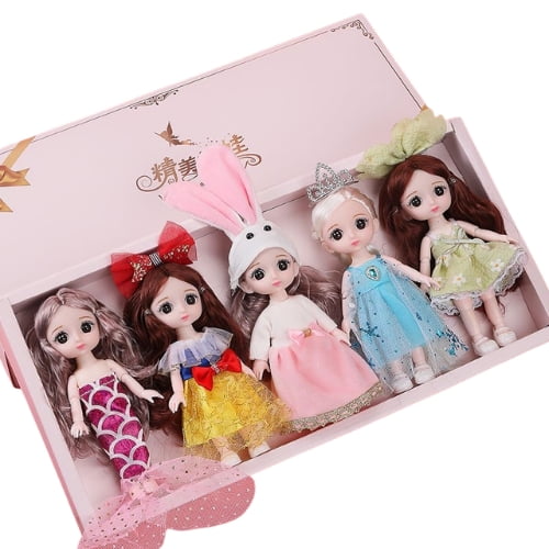Crusec - 6 Mini Muñecas Para Niñas Articuladas Y Con Ropa