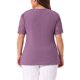 thumbnail image 3 of Agnes Orinda Blusa de Punto Acanalado Elegante de Primavera Verano con Cuello en V y Encaje de Manga Corta para Mujer de Talla Grande 2X Púrpura, 3 of 5