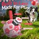 thumbnail image 2 of Juguete para perro QDAN pelota de fútbol rosa de 20 cm con correas, 2 of 8
