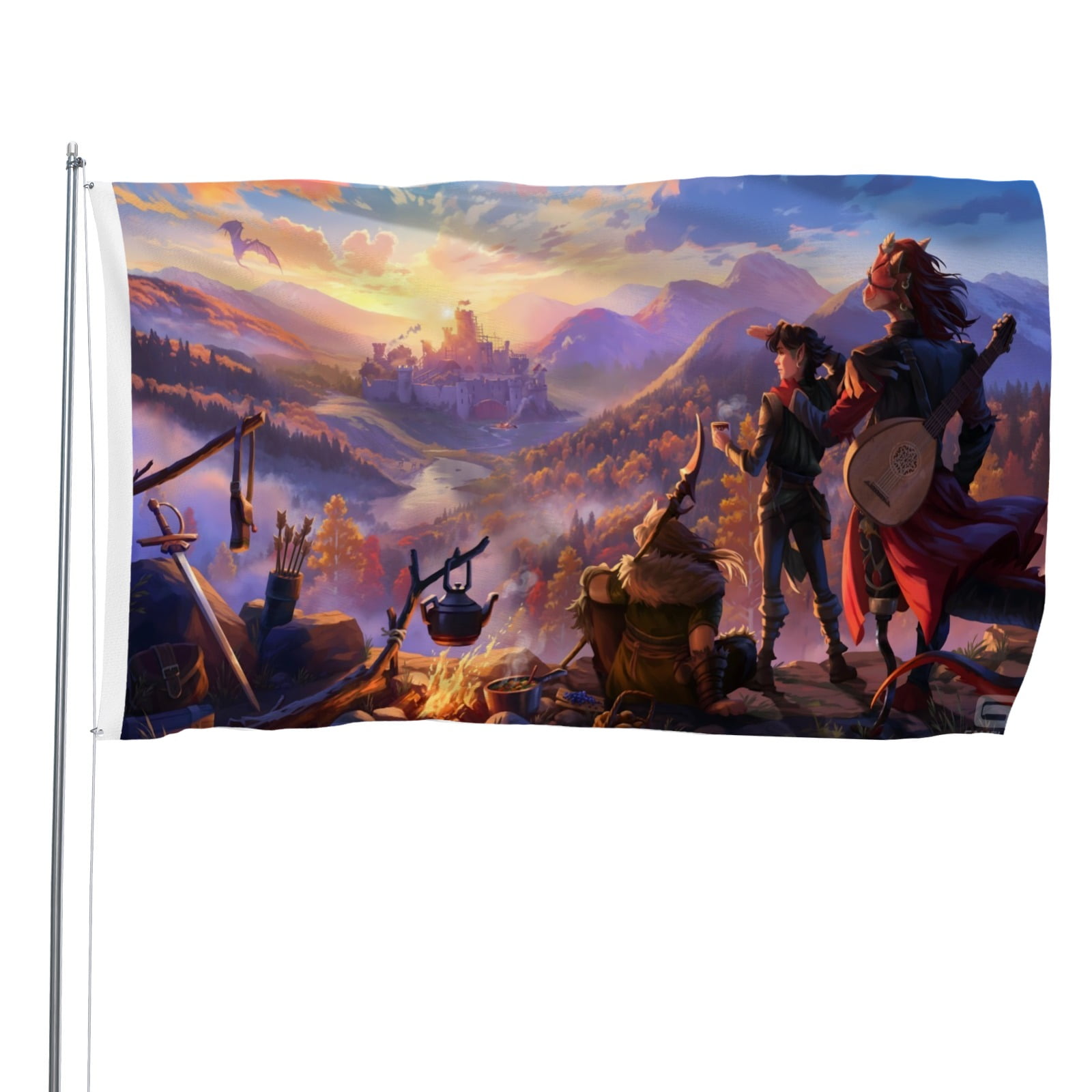 Bandera Decorativa Calabozos y Dragones Desmarcar 60x90 cm