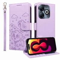 Funda Billetera Foxdock Compatible Con Infinix Smart 8 4G, Diseño Perrito Tierno, Ranuras Para Tarjetas Y Soporte Plegable