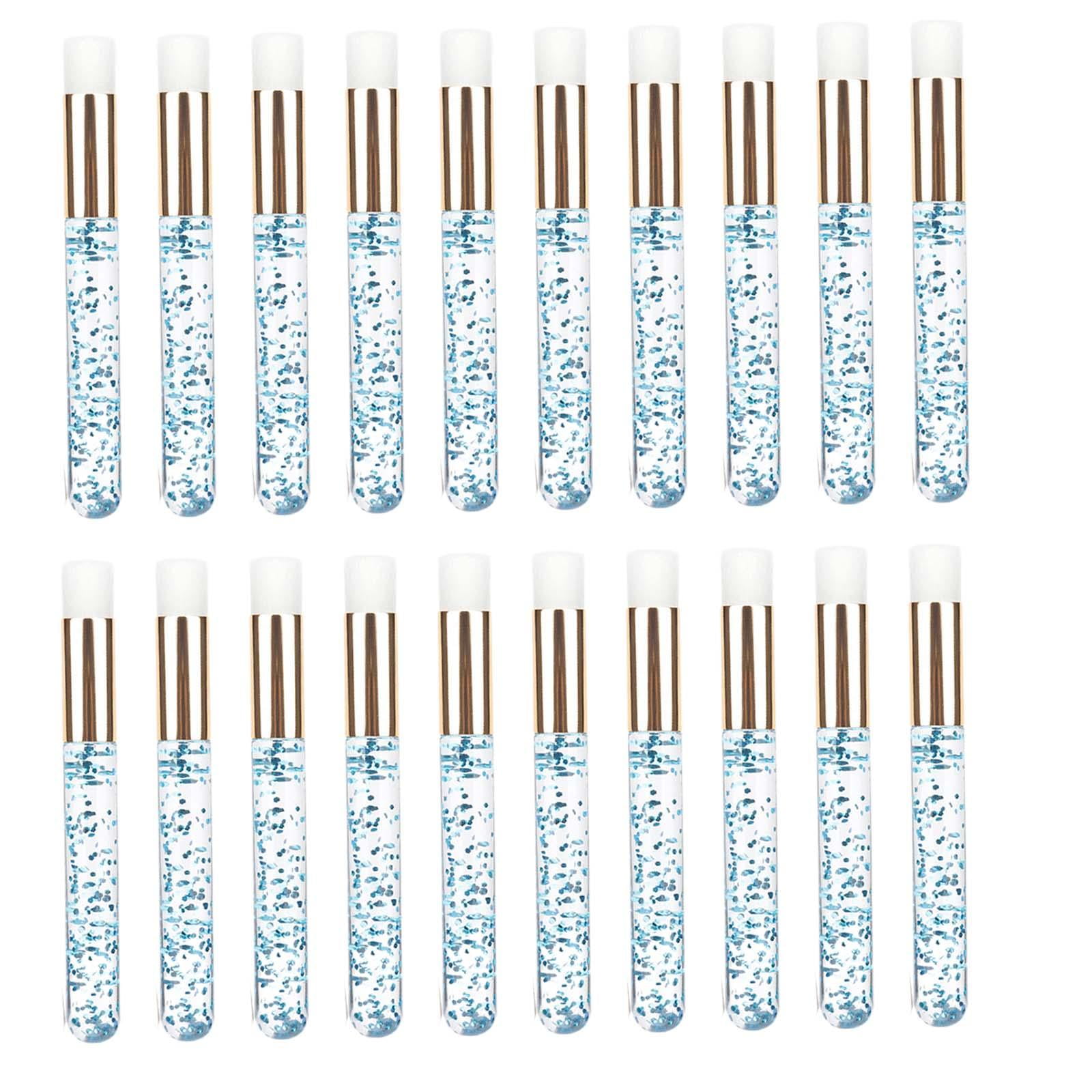 Magideal - 20 Piezas Cepillos Portátiles Para Champú De Pestañas, Maquillaje, Baño, Cepillo De Pestañas, Cepillos Profesionales Para Lavado De Pestañas, Limpieza Azul