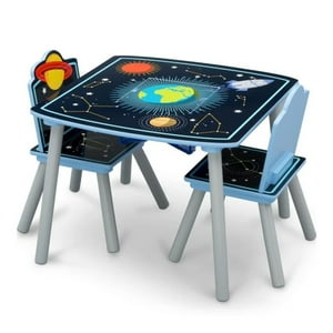 Juego De Mesa Y Dos Sillas Infantil Con Almacenamiento Sistema Solar Delta Children