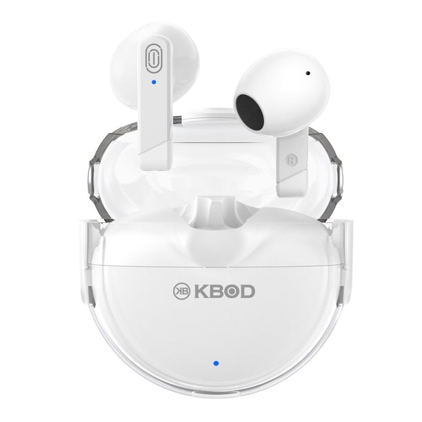 Audífonos Inalámbricos Kbod Tws C2 Bluetooth 5.3 Con Estuche de Carga Blanco