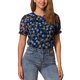 thumbnail image 4 of INSPIRE CHIC Blusas de Chifón para Mujer Mangas Cortas Camisa de Trabajo Floral Tops Azul Oscuro XS, 4 of 6