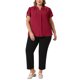 thumbnail image 2 of Agnes Orinda Blusa de Trabajo para Mujer Talla Grande de Escuela Colegio Camisas de Gasa con Mangas de Pétalo Plisadas Cuello en V con Botones 2X Burdeos, 2 of 6