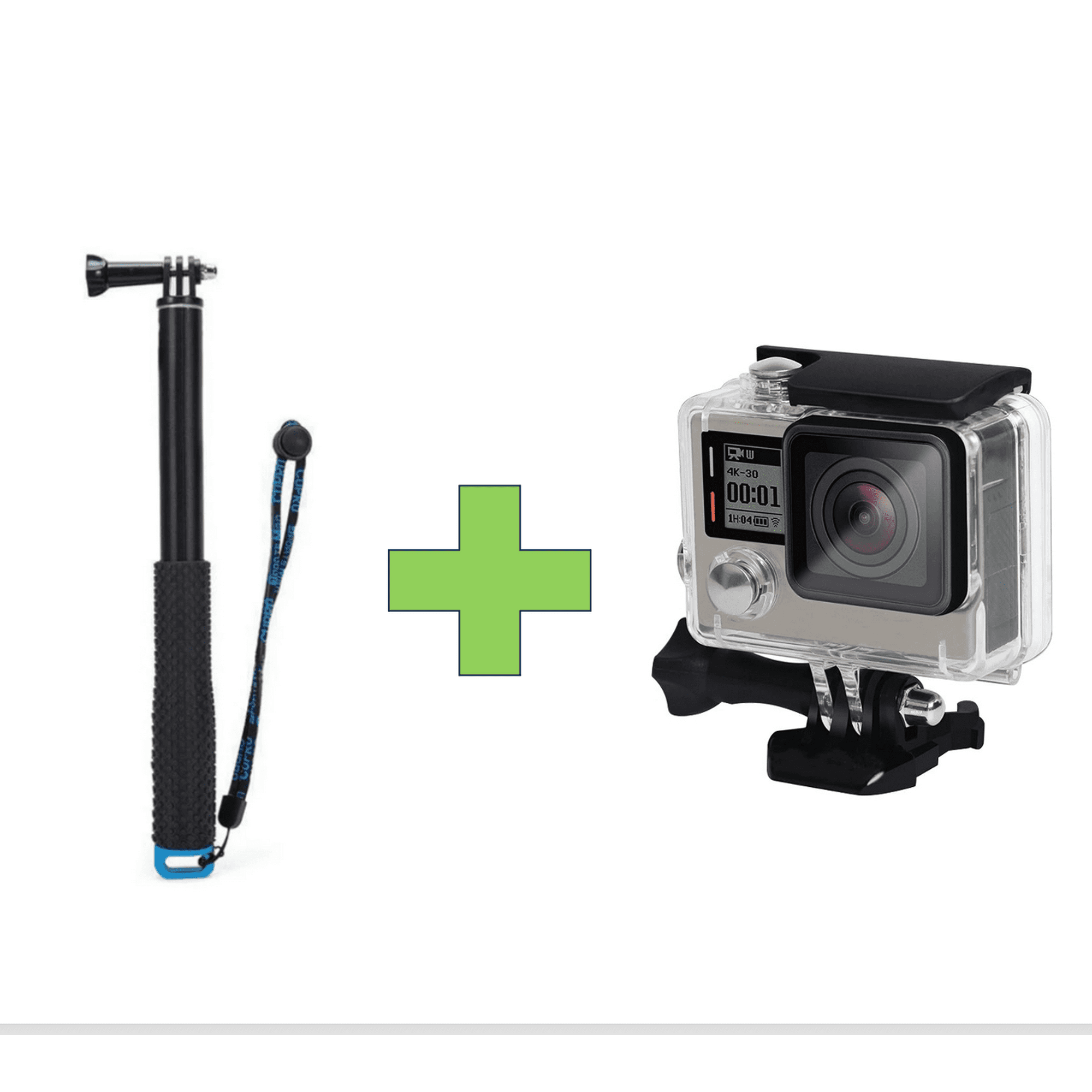 Genérico - Kit Monópodo + Carcasa Para Gopro 3 & 4