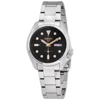 Reloj Seiko 5 Automático Con Esfera Negra Y Acero Inoxidable Para Hombre Srpe57K1