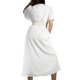 thumbnail image 4 of Vestido de Mujer Jess by Meiko Escote en V Manga con Vuelo Cinturón con Hebilla Declaración Vestido Midi S Blanco, 4 of 6