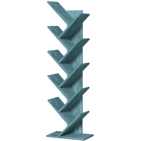 Bookshelf Estantería Con Forma De Árbol (10 Niveles) Madera Azul