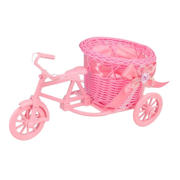 Cesta de flores artificiales para bicicleta, soporte de flores, decoración, adorno, estante de plantas para fiesta, cumpleaños, decoración del hogar, Rosa
