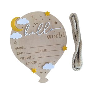 Bothyi - Letrero De Anuncio De Recién Nacido, Recuerdo, Accesorios De Fotografía, Placas Con Nombre De Bebé, Color Blanco