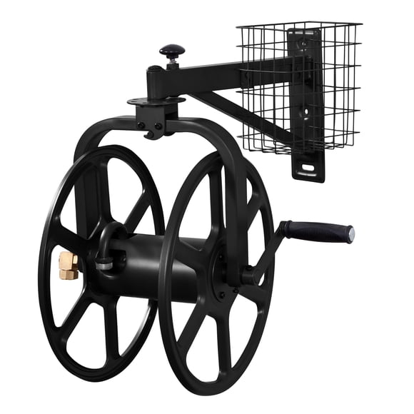 Carrete para mangueras de jardín Liberty Garden 712-B, navegador de un solo brazo