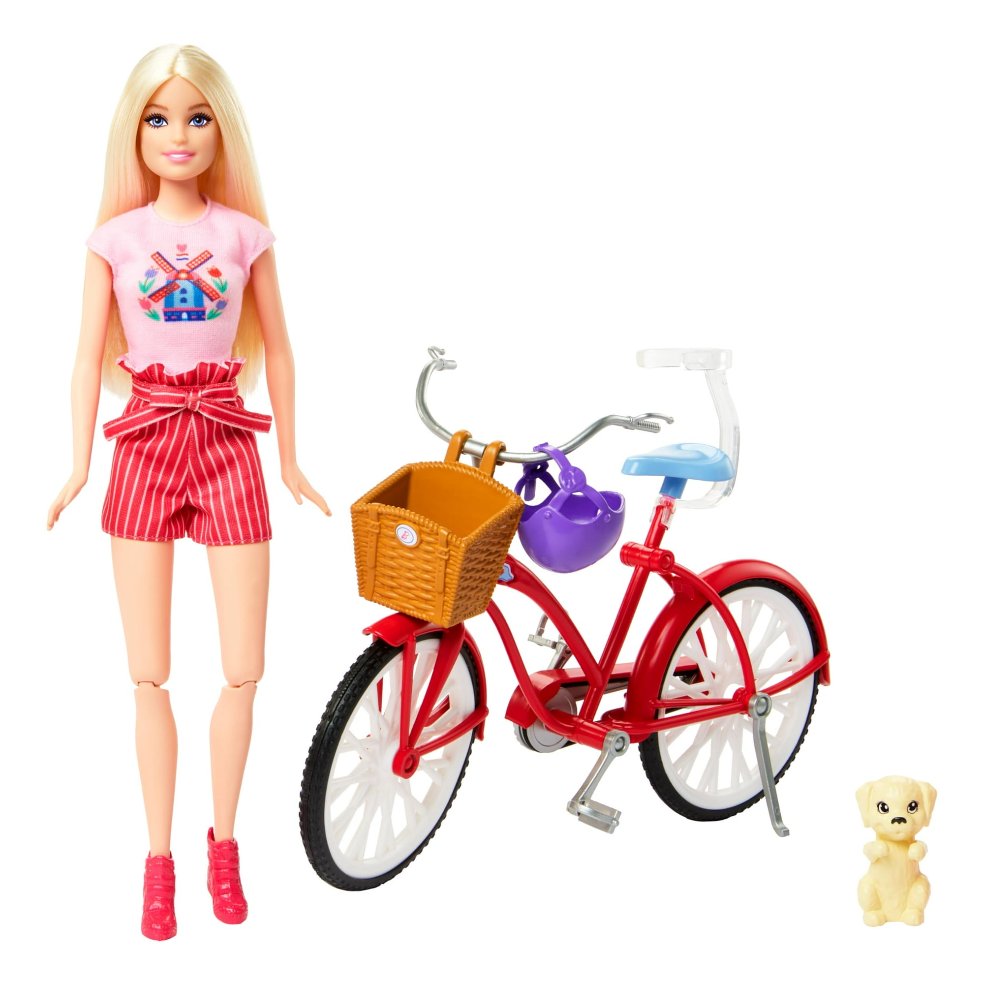 Barbie - Set Bicicleta Muñeca Y Perrito