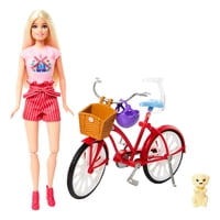 Barbie - Set Bicicleta Muñeca Y Perrito