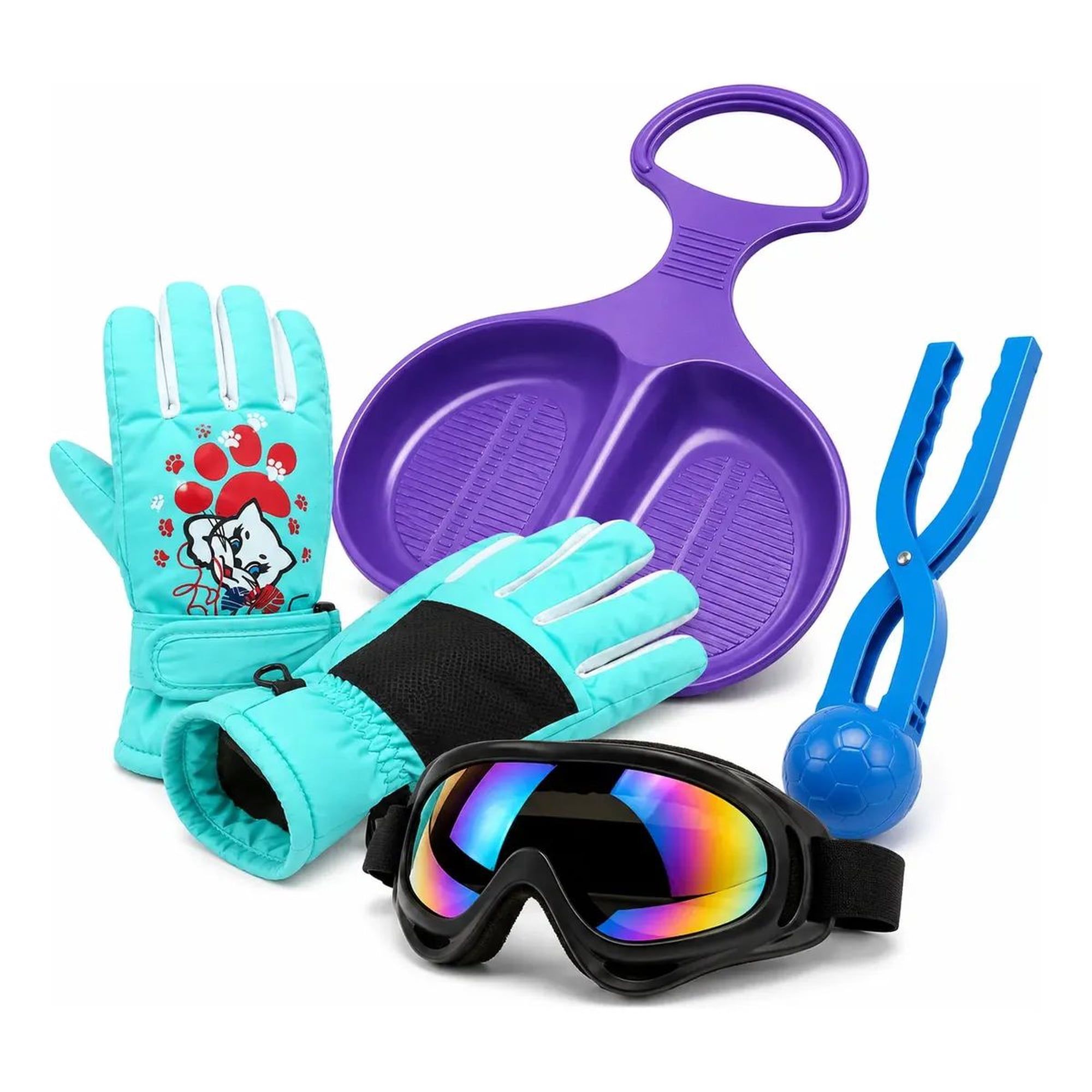 Ecodeco - Kit Nieve Infantil Theck Trineo Guantes Lentes Y Molde Bola