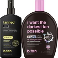 Kit De Aceite Bronceador Y Loción Bronceadora Uv B.Tan Best Dark Sun