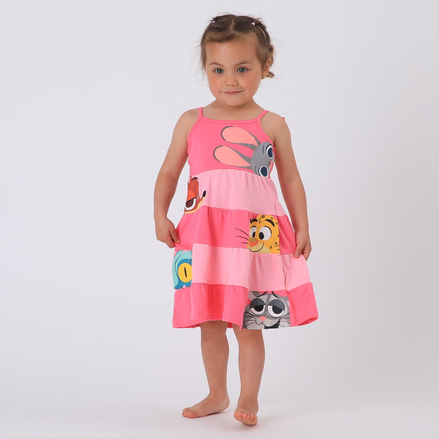 Disney - Vestido Niña Rosado Personajes Zootopia