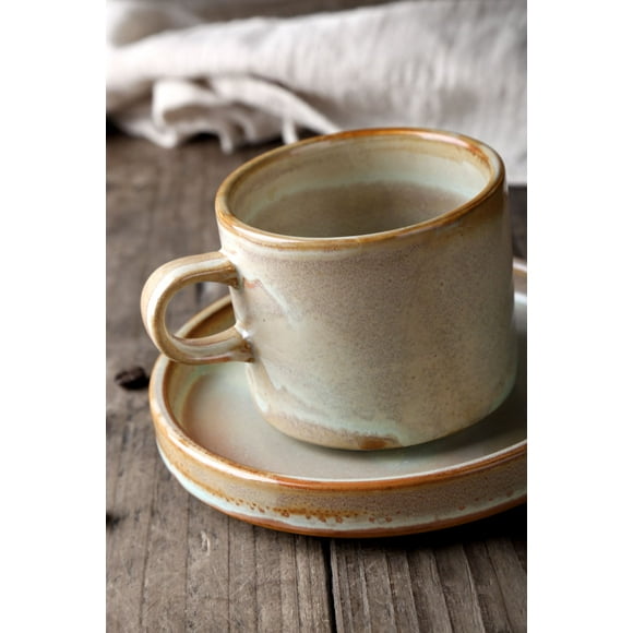 Taza con plato de cerámica "Tenca"