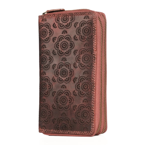 Cartera de cuero Lavalen con bloqueo RFID 12 × 20 cm