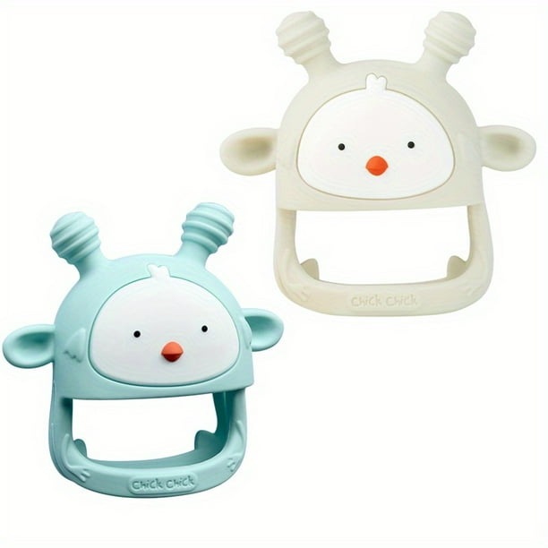 Silicone Baby Teething Toy Never Drop Infants Toys Baby Teether Infant Rattling Teether Soothing Pacifier Teething Toys For Babies 6-12 Months BPA Free (1/2 Pack)