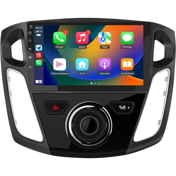 Radio para coche EagleNav 9" Android con Bluetooth, GPS y CarPlay inalámbrico