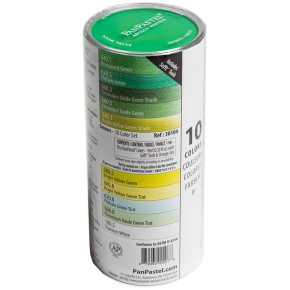Set de 10 colores Artist Pastels PanPastel de GOLDEN Greens