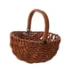 thumbnail image 5 of Cesta De Picnic De Ratán De Imitación, Cesta Tejida A Mano Para Bodas, Recolección De Frutas, Marrón Oscuro, 5 of 5