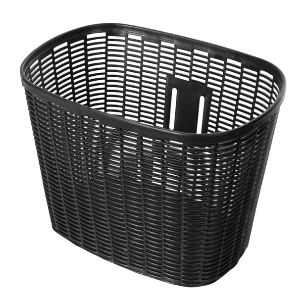 Castas de Bicicleta Cestas de Almacenamiento de Bicicletas de Bicicleta Extraíbles de Imitación Duradera de Ratán Accesorios para Bicicletas de Pannie negro