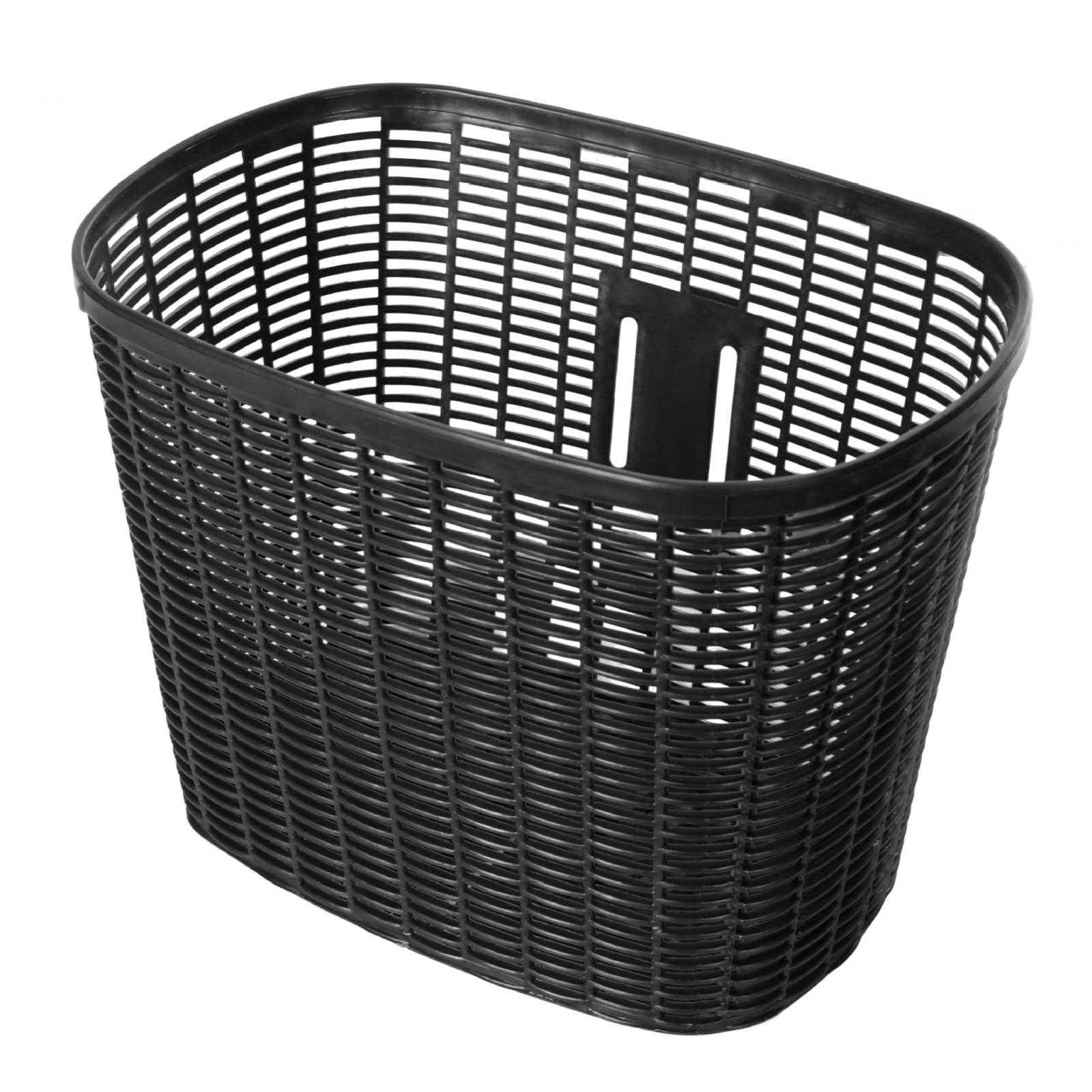 Magideal - Castas De Bicicleta Cestas De Almacenamiento De Bicicletas De Bicicleta Extraíbles De Imitación Duradera De Ratán Accesorios Para Bicicletas De Pannie Negro