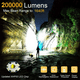 thumbnail image 3 of Linterna Led Zoom Tactica Recargable Potentes 1000m Cabeza Negro, 3 of 3