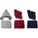 thumbnail image 5 of 2 piezas Lana Tejido a punto Conjuntos de sombrero y bufanda Lana Gorro peruano Orejeras Sombrero Invierno Snow Ski Hat Frío Weather Red, 5 of 6