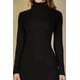 thumbnail image 5 of Vestido Midi Ajustado De Manga Larga Con Cuello Alto Y Canalé, 5 of 5