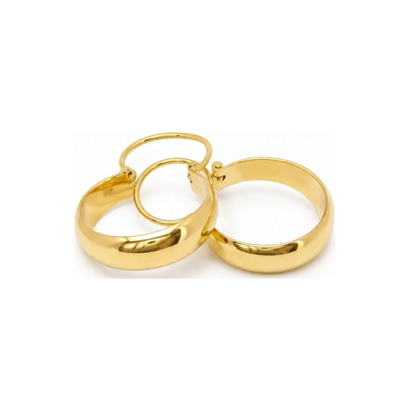 Aros Argolla Bote 2,7cm Largo N4 Oro 18k 3.10gr Mujer Regalo Dorado