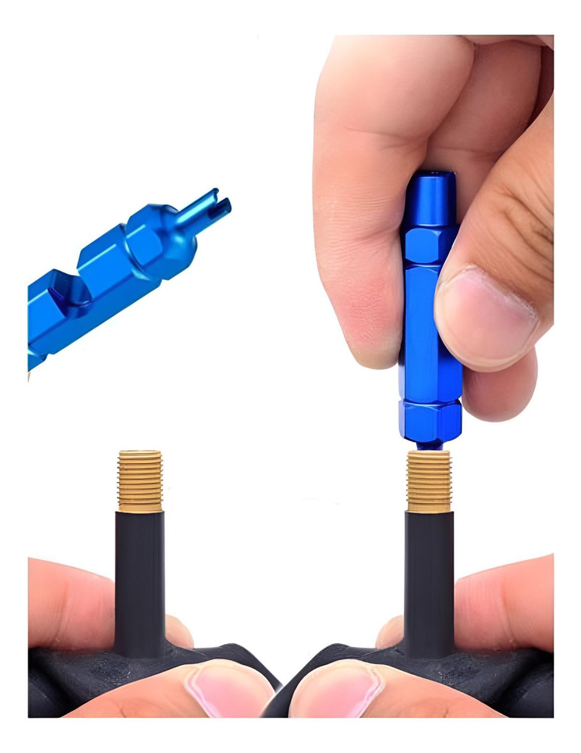 Riderace - Extractor De Obus / Núcleo De Válvula Francesa Y Americana - - Azul