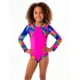 thumbnail image 1 of Traje de baño de niña manga larga fucsia, 1 of 4