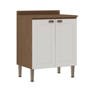 Df Home - Mueble Base 2 Puertas De Cocina Conecta - Ebano Fosco Blanco 1304P.0001