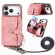 thumbnail image 1 of Funda Tipo Cartera con Correa Cruzada para iPhone 17 Pro Max Protección Contra Golpes Rosa, 1 of 6
