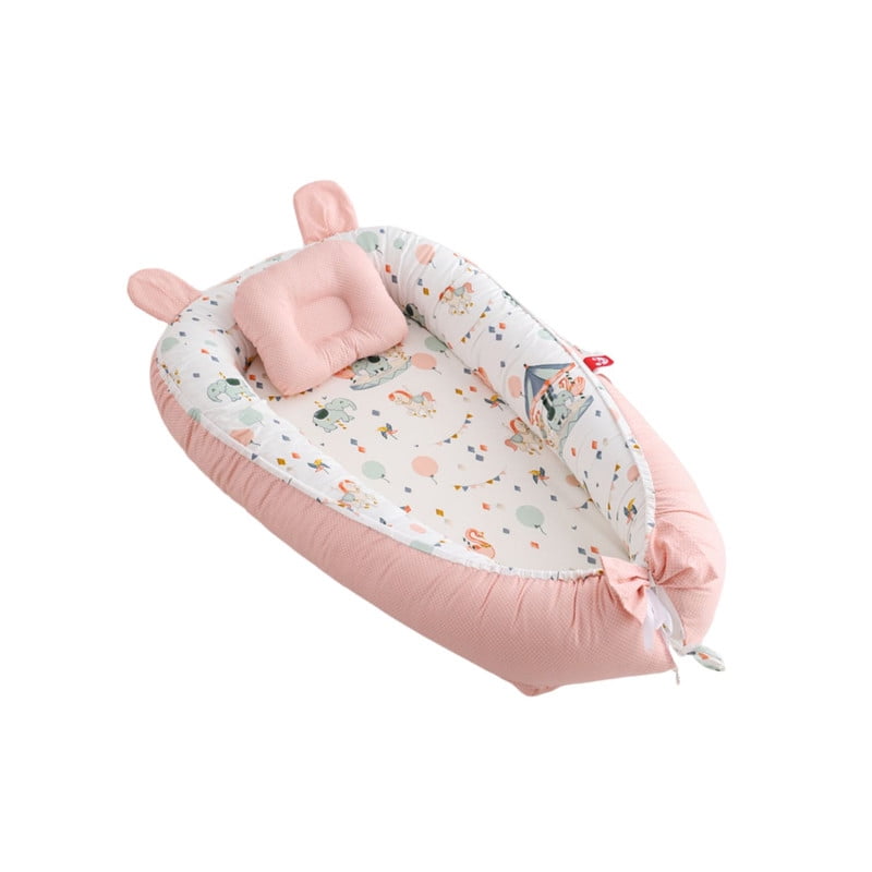 Babyluna - Nido Colecho Premium Cuna Portátil Con Almohada Rosa