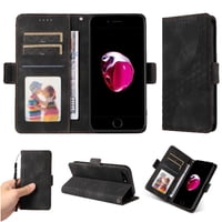 Carcasa Foxdock Iphone 7 Plus/8 Plus De Cuero Pu, Diseño Acolchado Clásico, Protección Contra Caídas Y Rayones