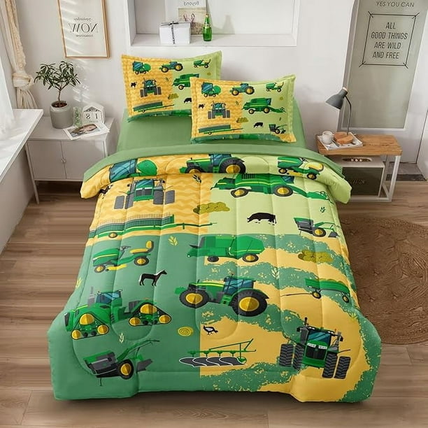 Juego De Cama Construcción Tractor De Granja Y Coches 5 Piezas