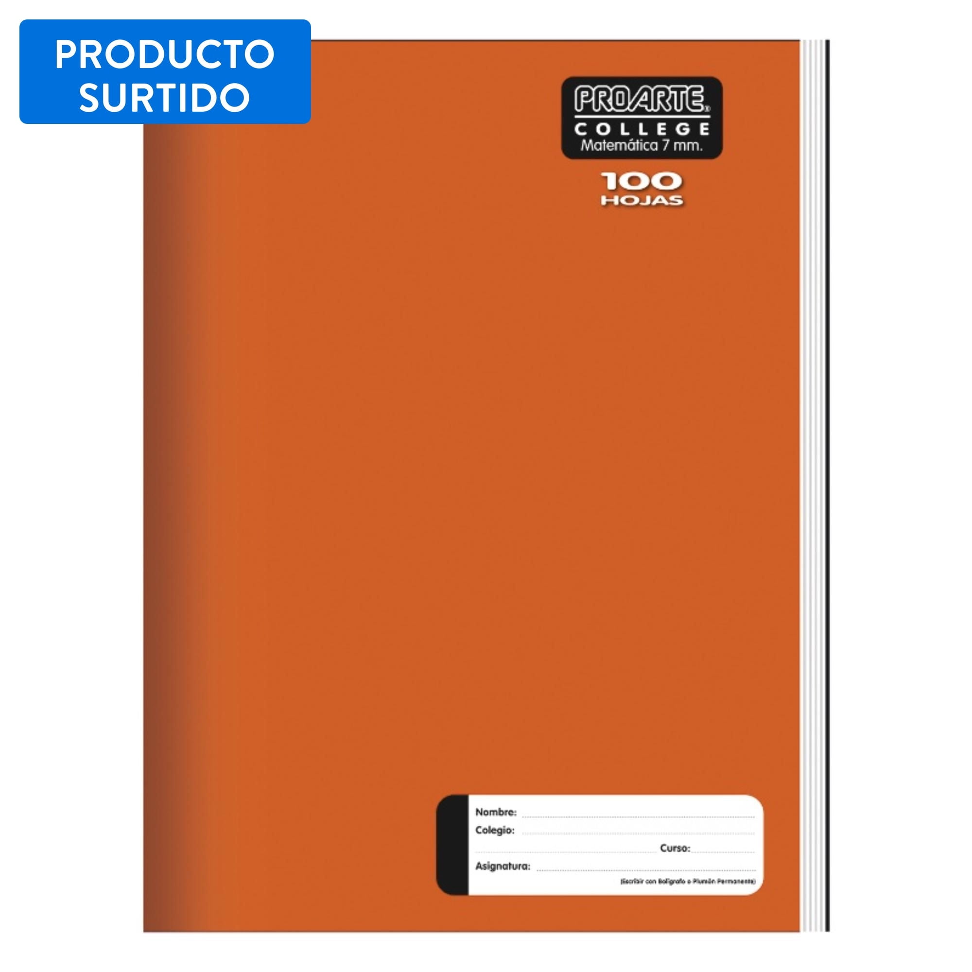 Cuaderno College Liso 7mm 100 Hojas / Producto Surtido Proarte