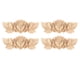 thumbnail image 1 of 4 Piezas Tallado Calcomanías Onlay Rose Madera Tallada Apliques 3.54x1.38x0.31 Pulgadas, 1 of 5