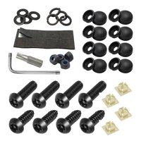 Ioensy - Juego De Tornillos Para Matrícula, Accesorios De Montaje Para Matrícula, Pernos Para Matrícula, Color Negro