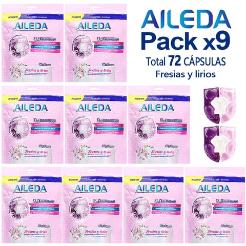 Detergente En Capsulas Premium Aileda Para Viajes En Total 72 Unidades Fresias Y Lirios