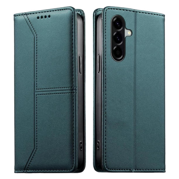 Funda tipo cartera con bloqueo RFID para Samsung Galaxy A56 cubierta magnética de cuero con tapa y soporte Verde