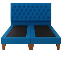 Ethan Desing - Cama 2 Plazas Modelo Capitoné Azul Francia