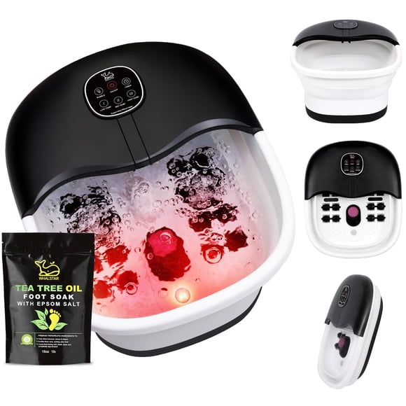 Spa para pies WHALSTAR plegable con burbujas de calor - negro