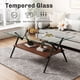 thumbnail image 2 of Rectangle Coffee Table with Tempered Glass top and Black Metal Legs, Modern Table for Living Room , Transparent Glass, 2 of 3